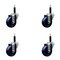 Service Caster 3.5'' Solid Poly Wheel Swivel 3/4'' Expanding Stem Caster Set, 4PK SCC-EX20S3514-SPUS-34-4 - alternate 1